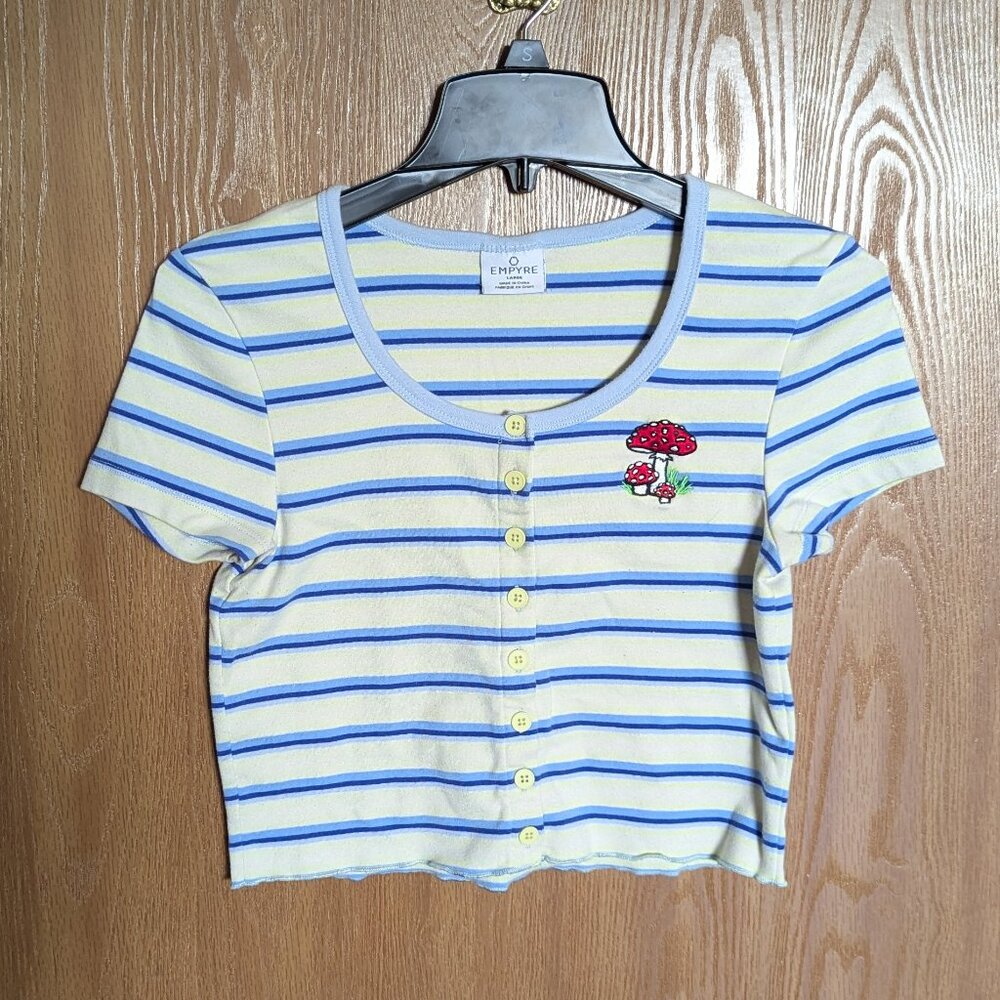 Empyre Mushroom Cropped Embroidered Shirt, L